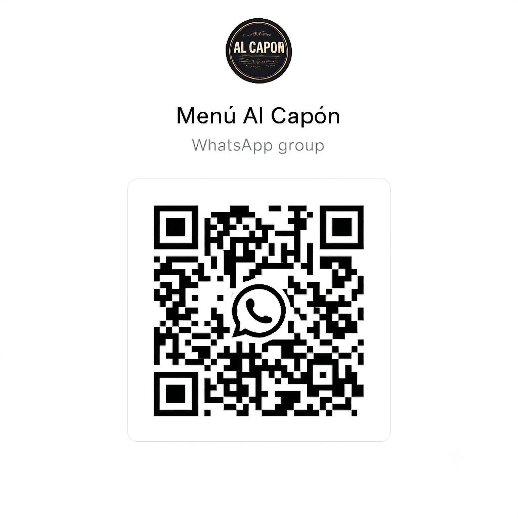 Código QR para unirte al grupo de WhatsApp de Al Capón